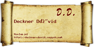 Deckner Dávid névjegykártya